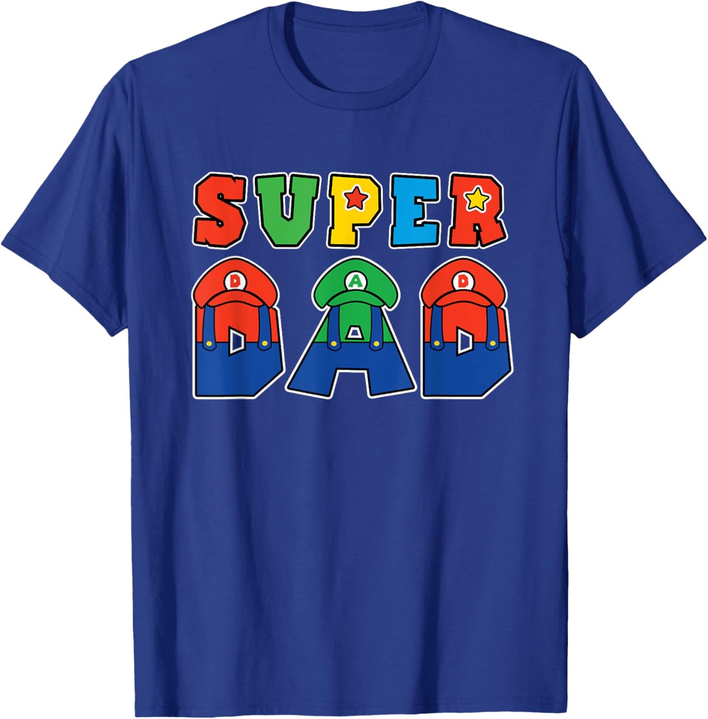 Super Dad Gamer Funny Gift Fathers From Wife and Kids T-Shirt - T-Shirt | Royal
