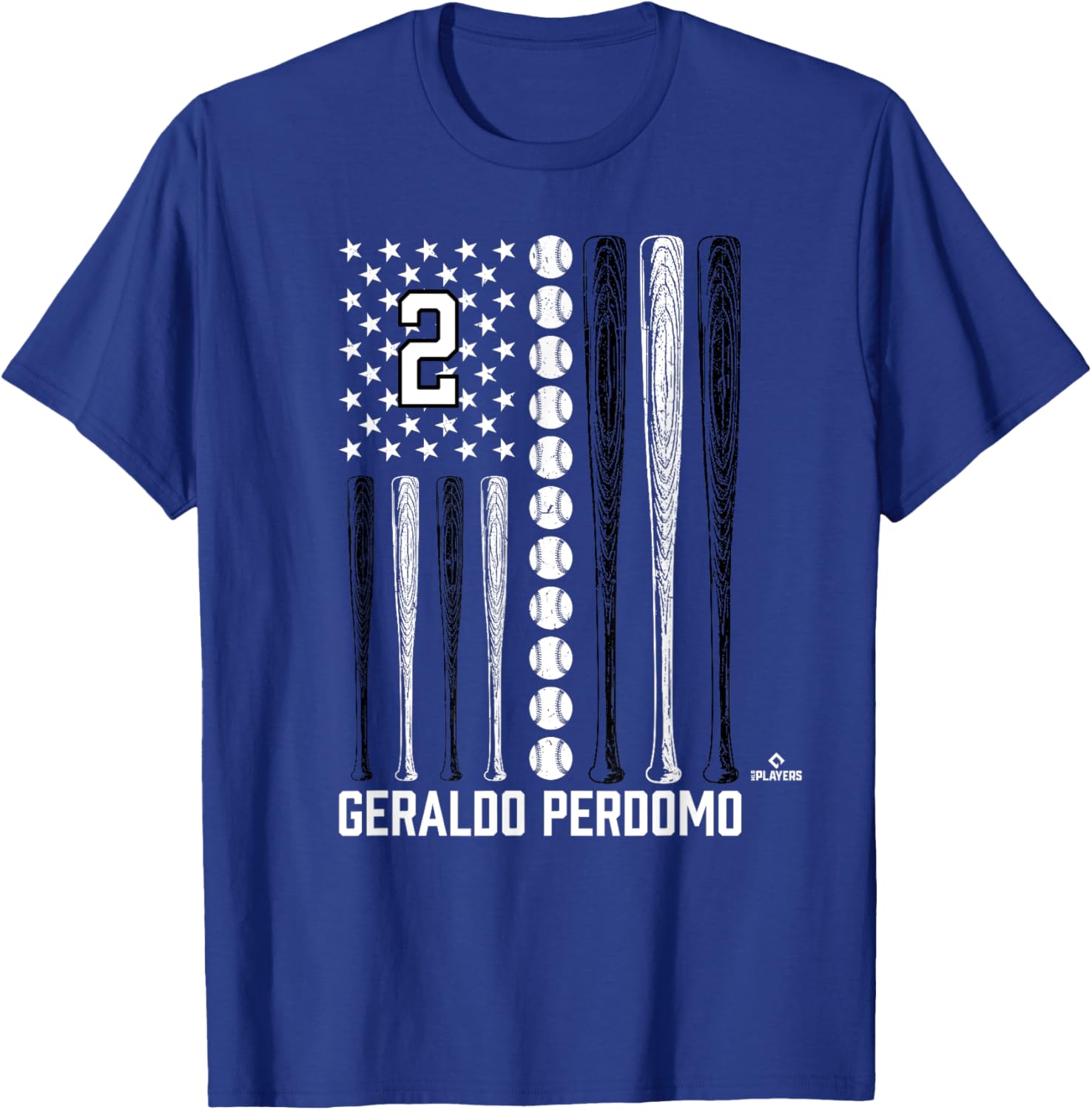 Baseball American Flag Geraldo Perdomo Arizona Baseball T-Shirt - T-Shirt | Royal