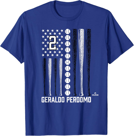 Baseball American Flag Geraldo Perdomo Arizona Baseball T-Shirt - T-Shirt | Royal