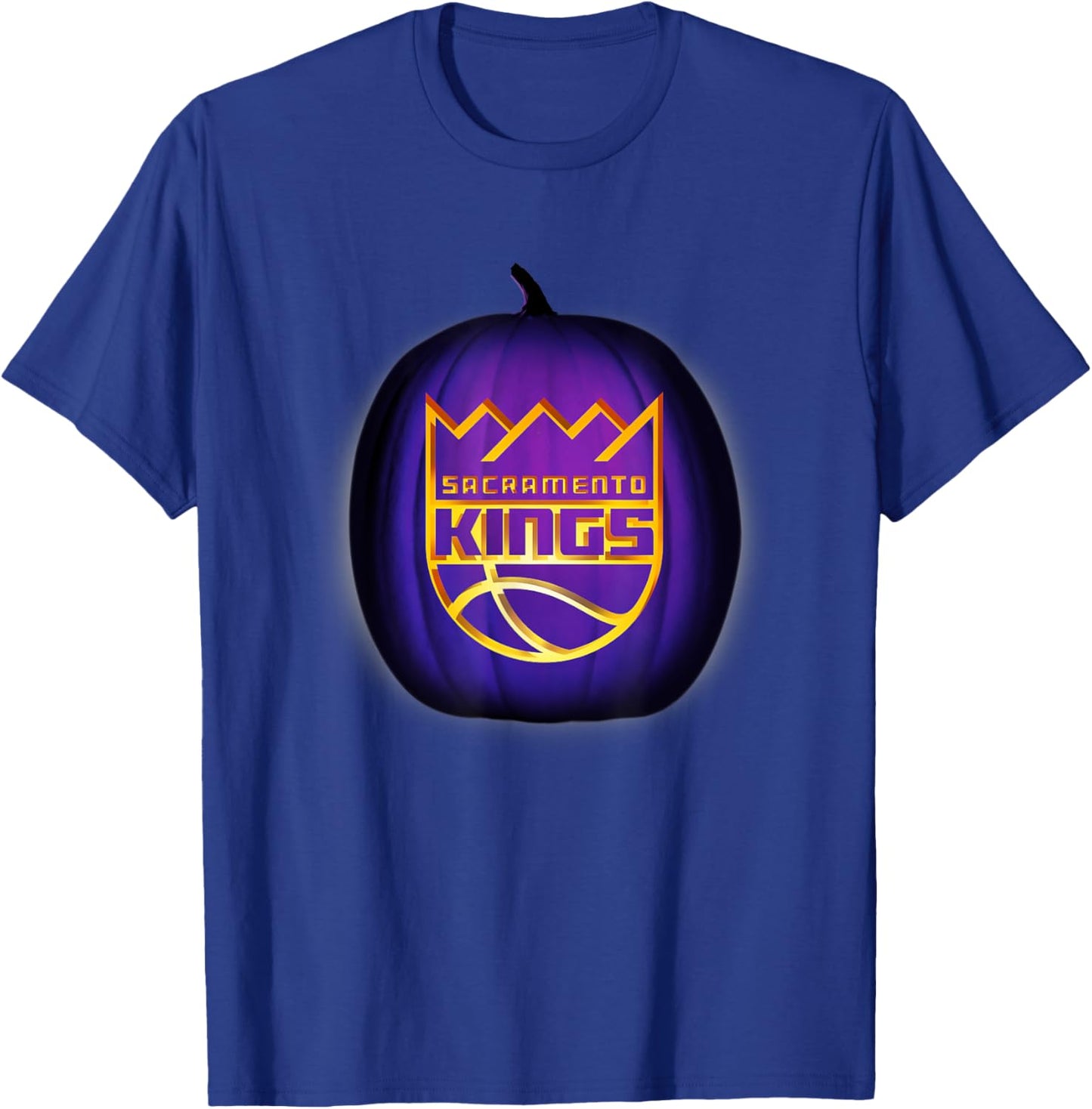NBA Sacramento Kings Halloween Glow Pumpkin T-Shirt - T-Shirt | Royal