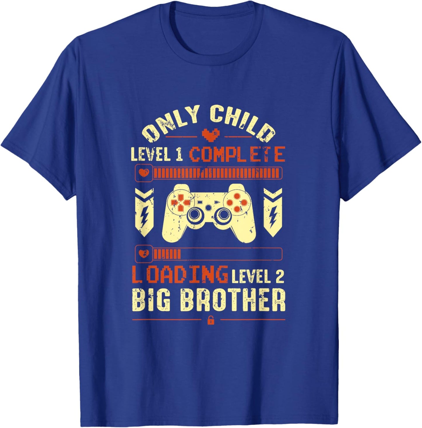 Level Only Child Ready Level Big Brother is Loading Gaming T-Shirt - T-Shirt | Royal