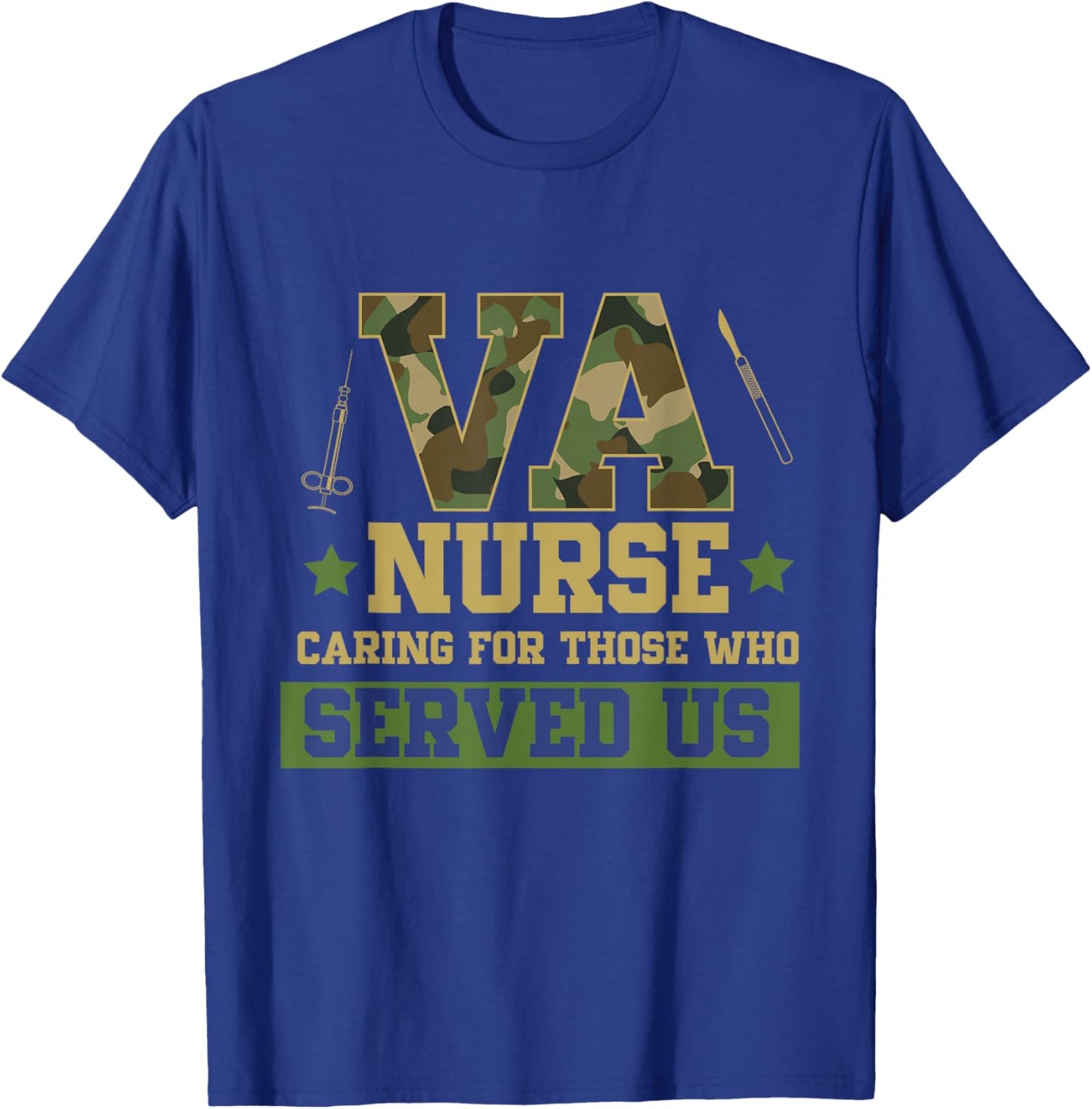 VA Nurse Veterans Day Family Patriotic Nursing Scrub T-Shirt - T-Shirt | Royal