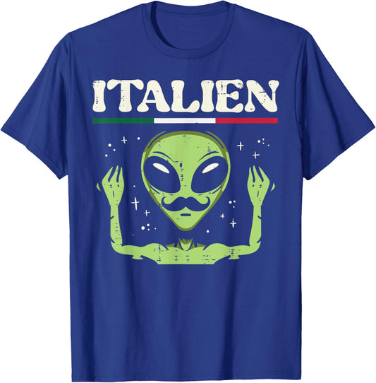 Italian Alien Italien Funny Italy Hand Gesture Men Women Kid T-Shirt - T-Shirt | Royal