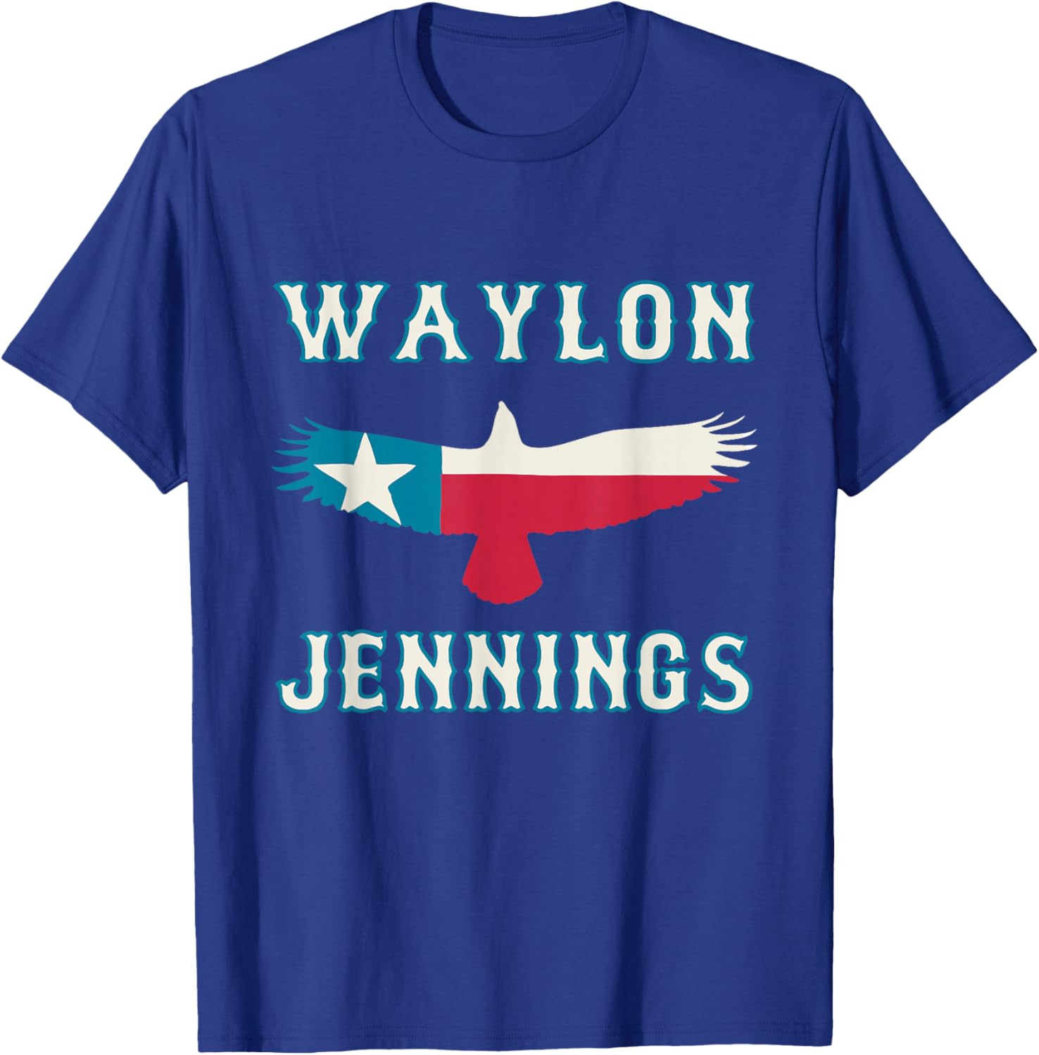 Waylon Jennings - Official Merchandise - Texas Eagle T-Shirt - T-Shirt | Royal