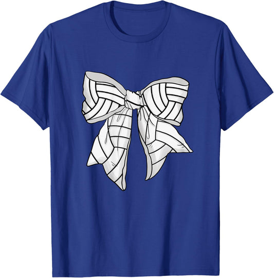 Coquette Volleyball Bow for Teen Girls Sports Mom Women T-Shirt - T-Shirt | Royal
