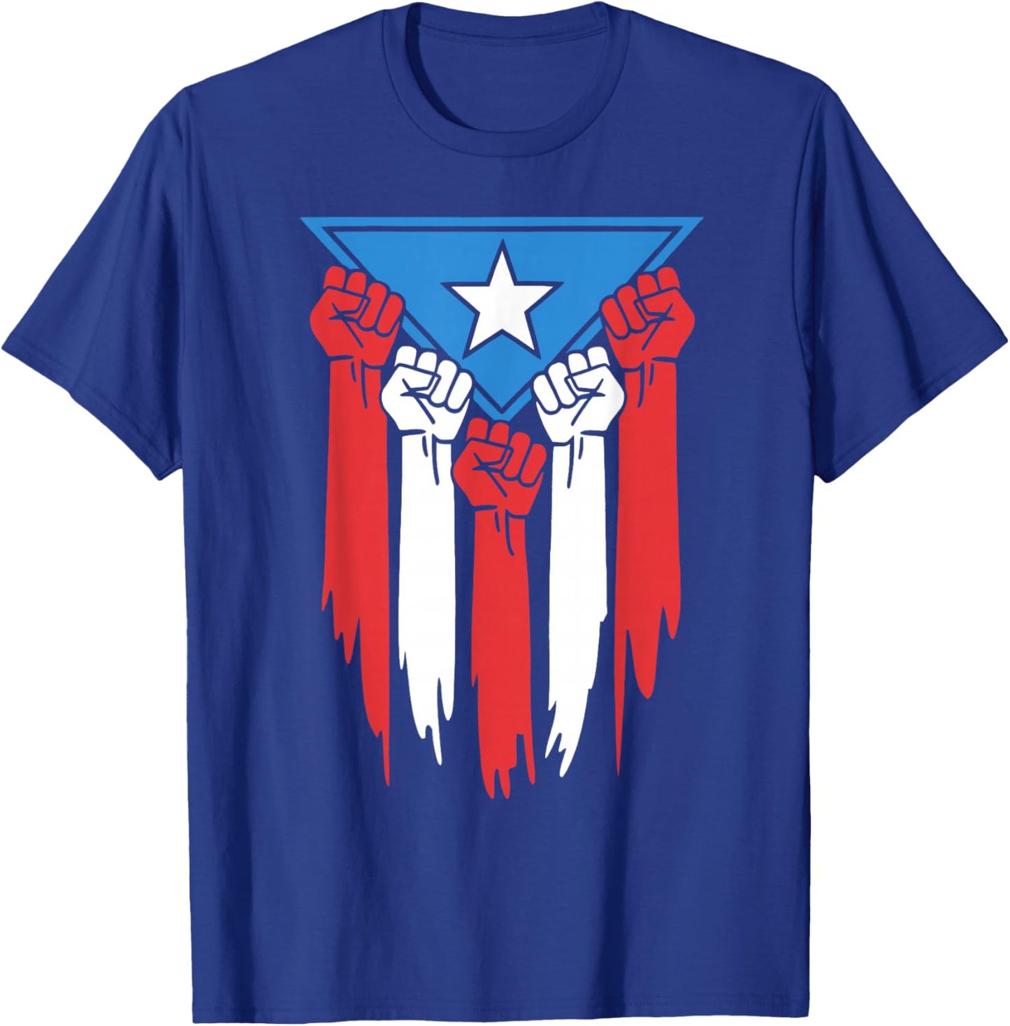 Boricua Puerto Rico PR Flag Puerto Rican Fist Hand Heritage T-Shirt - T-Shirt | Royal