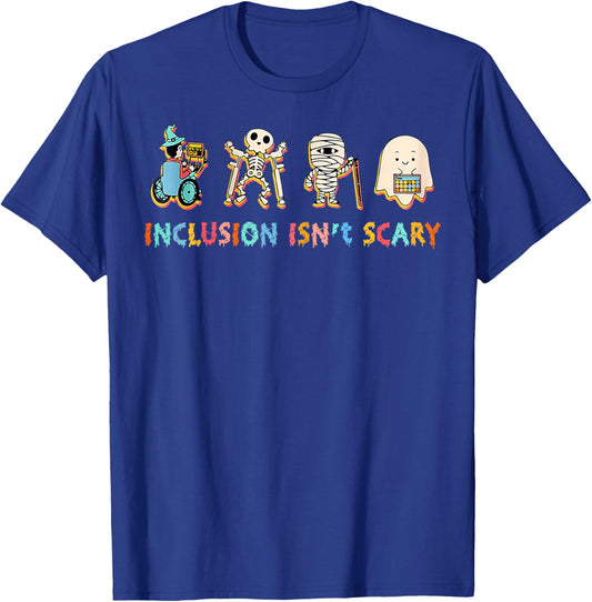 Inclusion Isn't Scary Slp Halloween Sped Teacher T-Shirt - T-Shirt | Royal