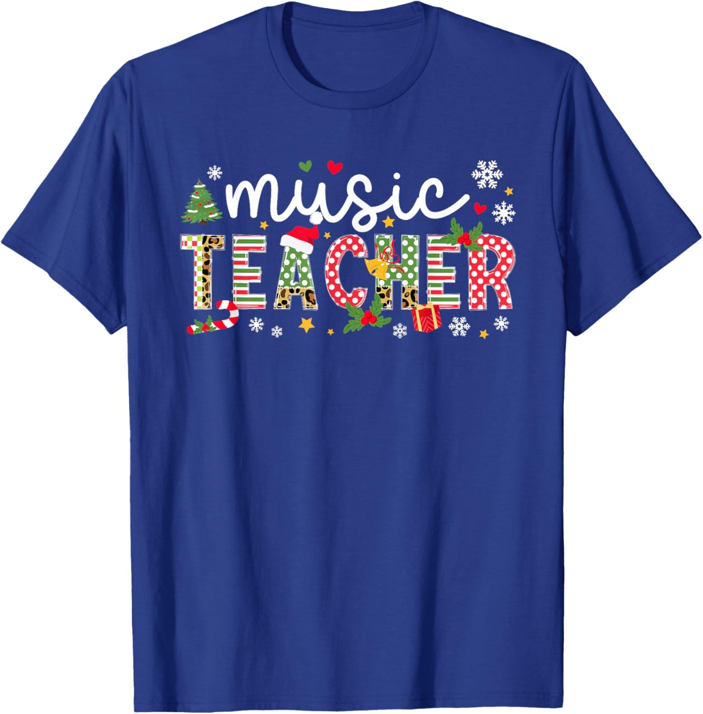 Music Teacher Christmas Music Teaching Xmas Party T-Shirt - T-Shirt | Royal