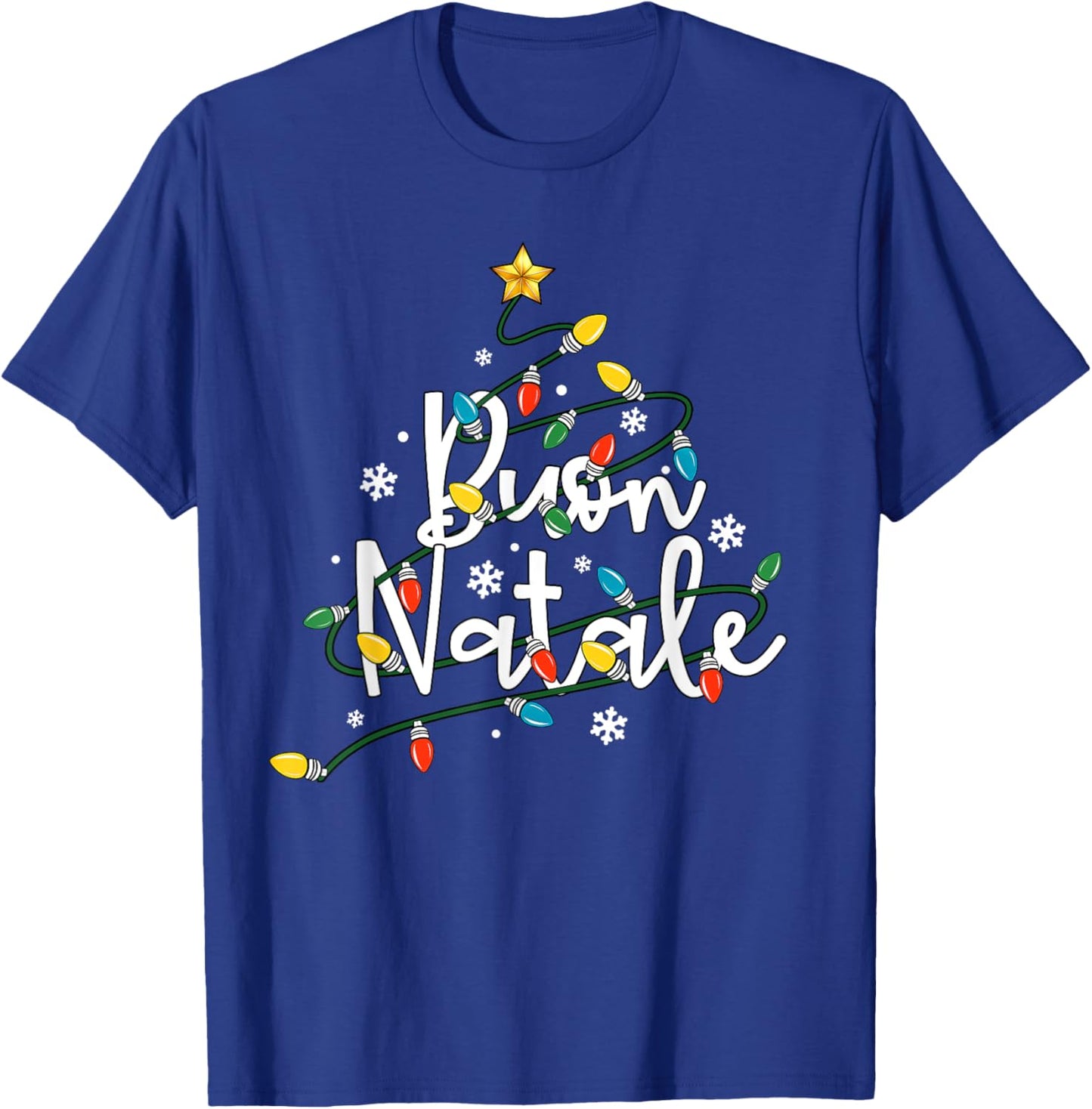 Buon Natale Italian Family Merry Christmas Tree Lights T-Shirt - T-Shirt | Royal