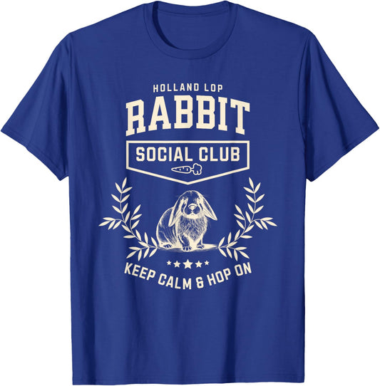Holland Lop Rabbit Social Club T-Shirt - T-Shirt | Royal