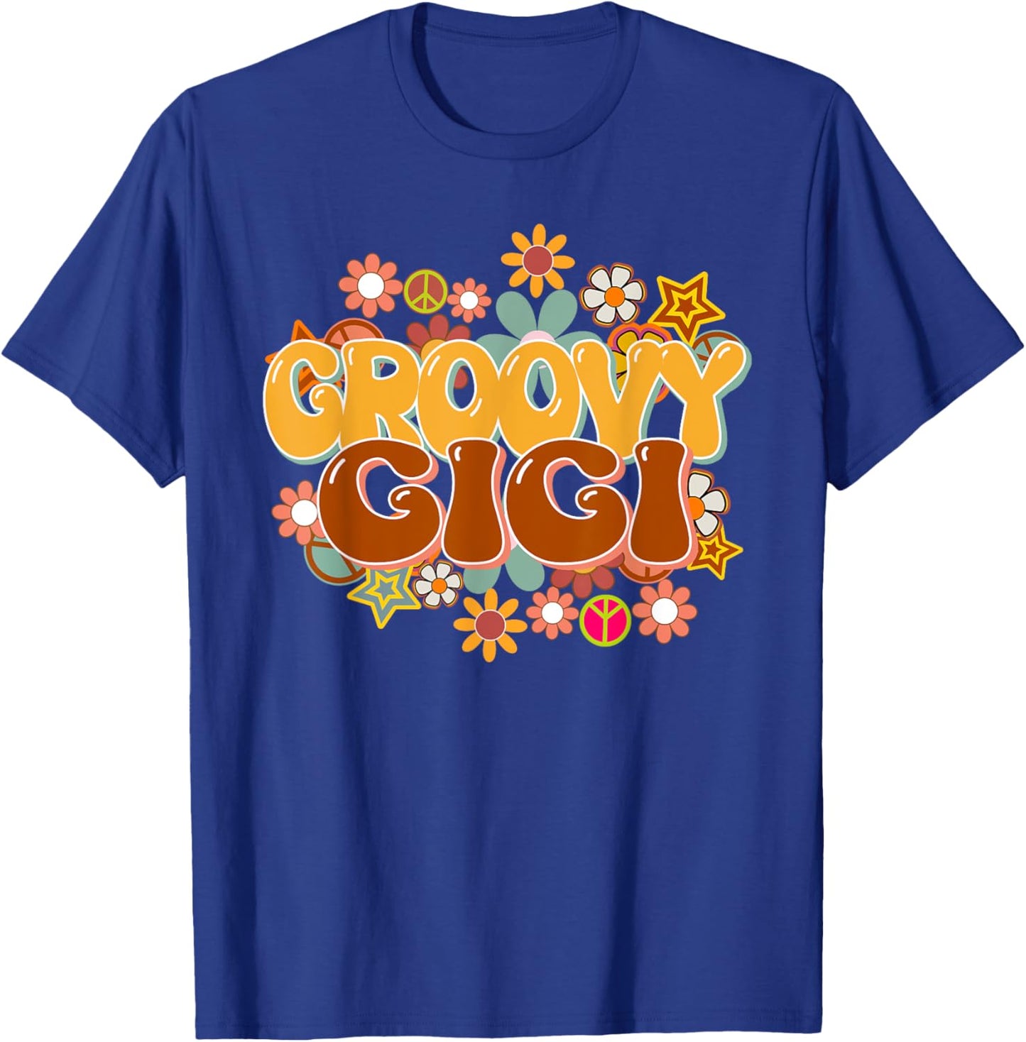 Groovy Gigi Retro 60s 70s Hippie Family Best Gigi Ever T-Shirt - T-Shirt | Royal