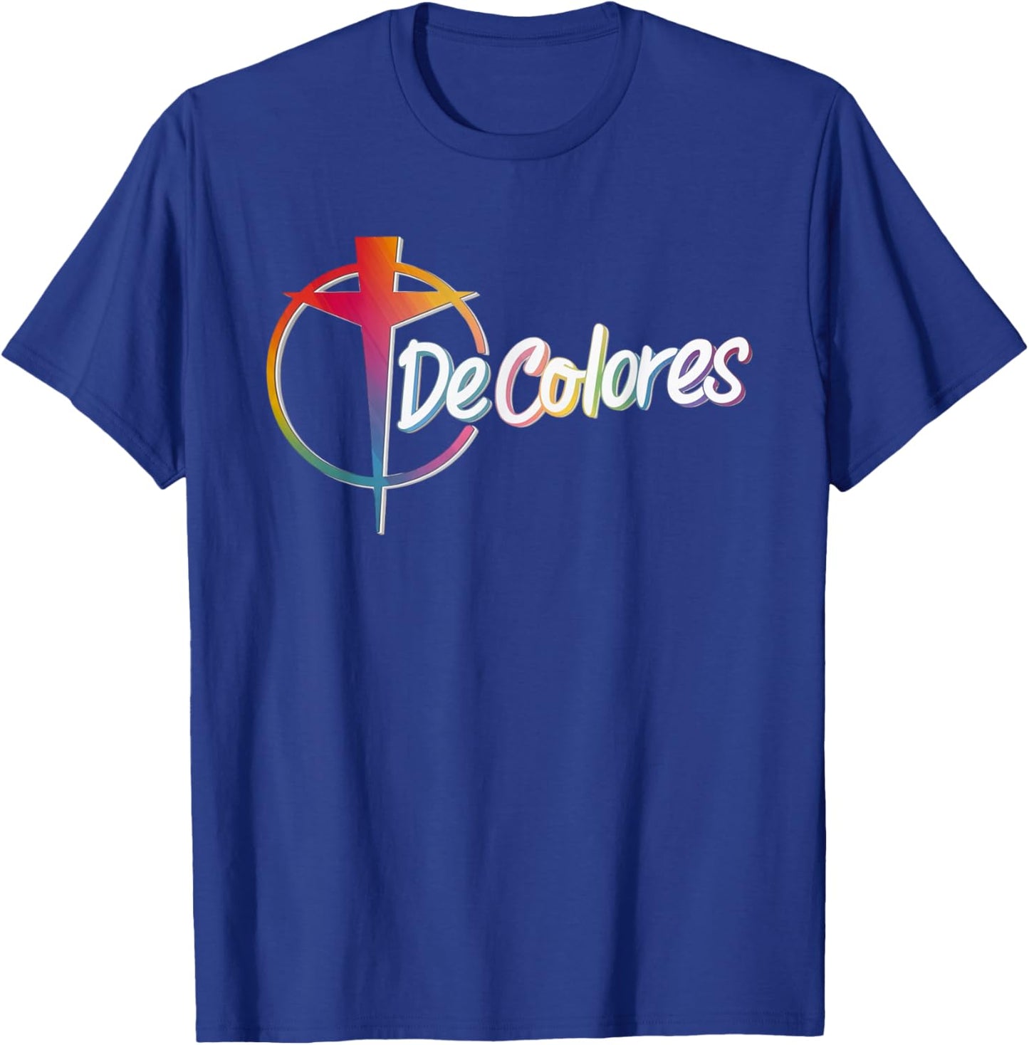 DeColores Cursillo Rainbow Rooster Catholic T-Shirt - T-Shirt | Royal