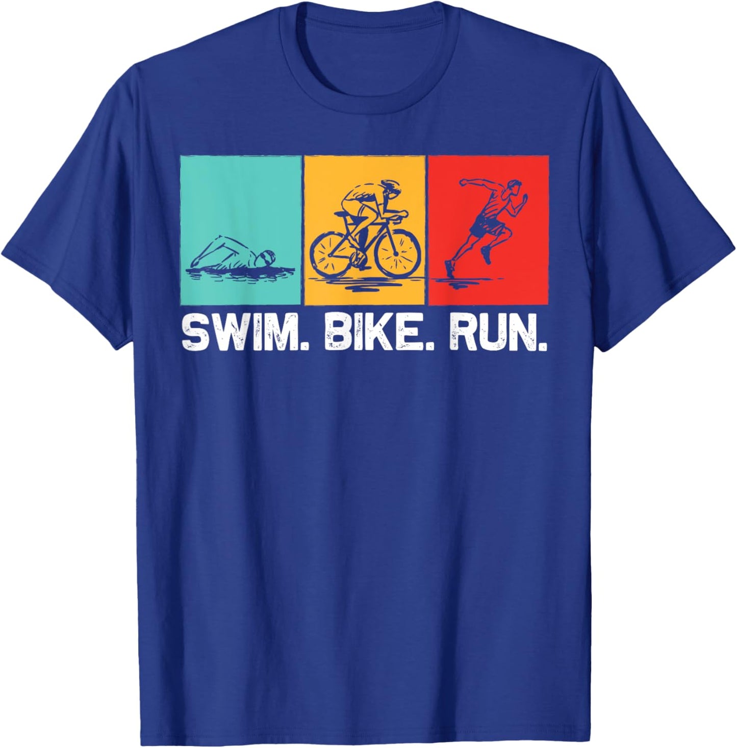 Cool Triathlon Women Swimming Running Swim Bike Run T-Shirt - T-Shirt | Royal