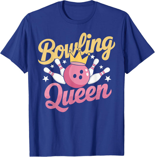 Bowling Queen Bowler Funny Bowling T-Shirt - T-Shirt | Royal