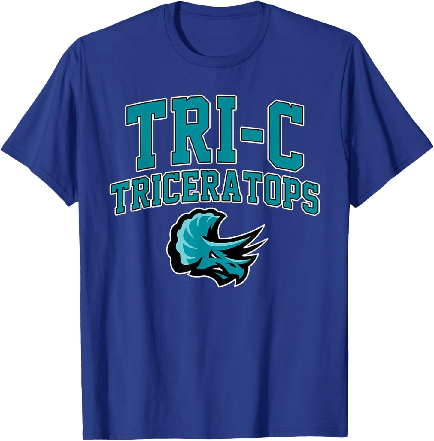 Tri-C Triceratops Cuyahoga Community College Arch Sports T-Shirt - T-Shirt | Royal