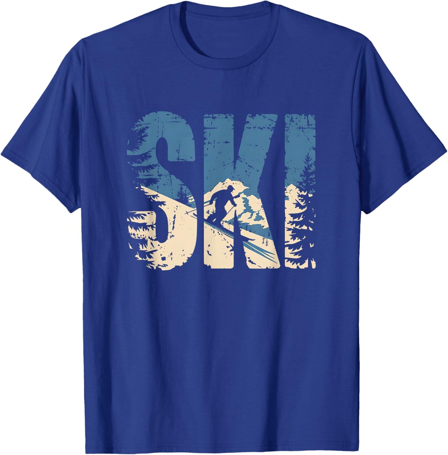 Ski Cool Skiing Style Alpine Skier Women Men Boy Girl T-Shirt - T-Shirt | Royal