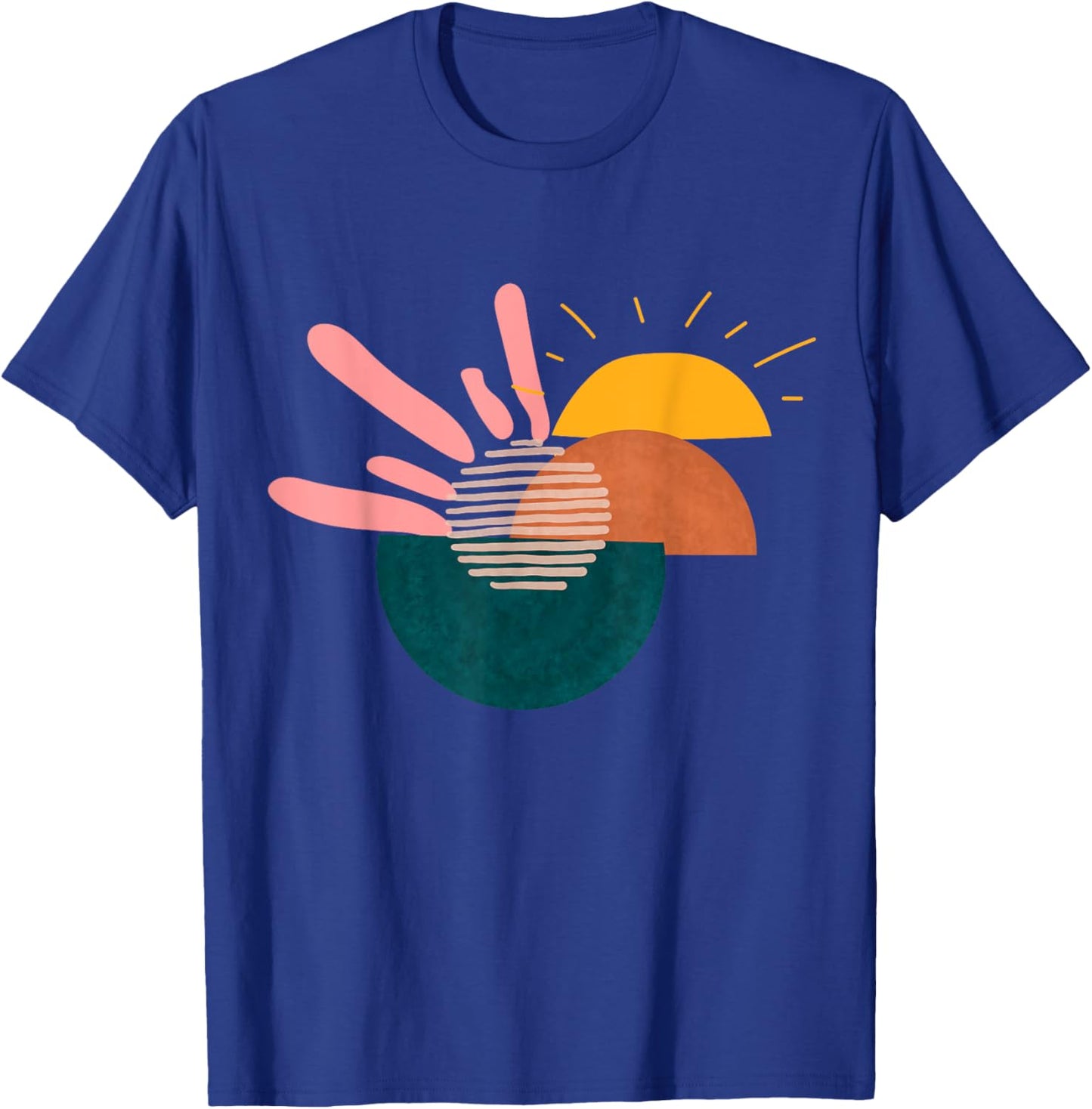 Funny Geometric sunset Abstract Artwork painting Lover T-Shirt - T-Shirt | Royal