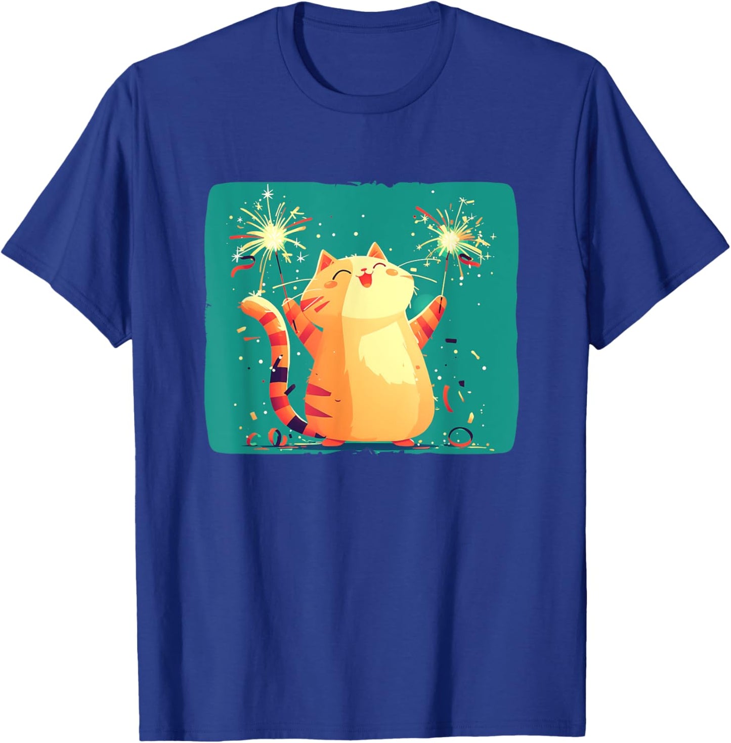 Happy New Year Cat Costume for a Fun Start T-Shirt - T-Shirt | Royal