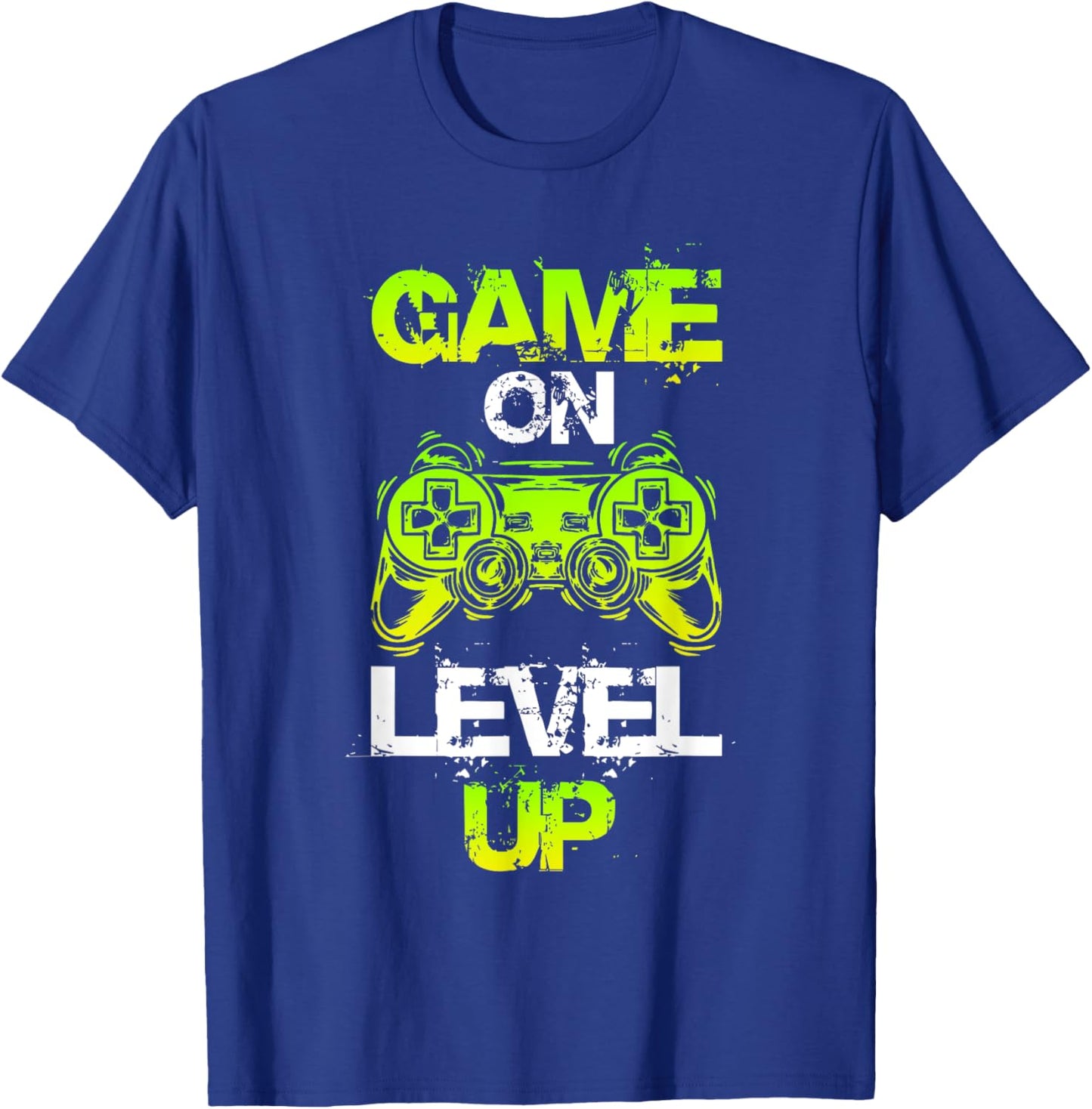 Gaming Apparel GAME ON LEVEL UP Gaming - -Adults, -Kids - Black - Small - Short Sleeve T-Shirt - T-Shirt | Royal