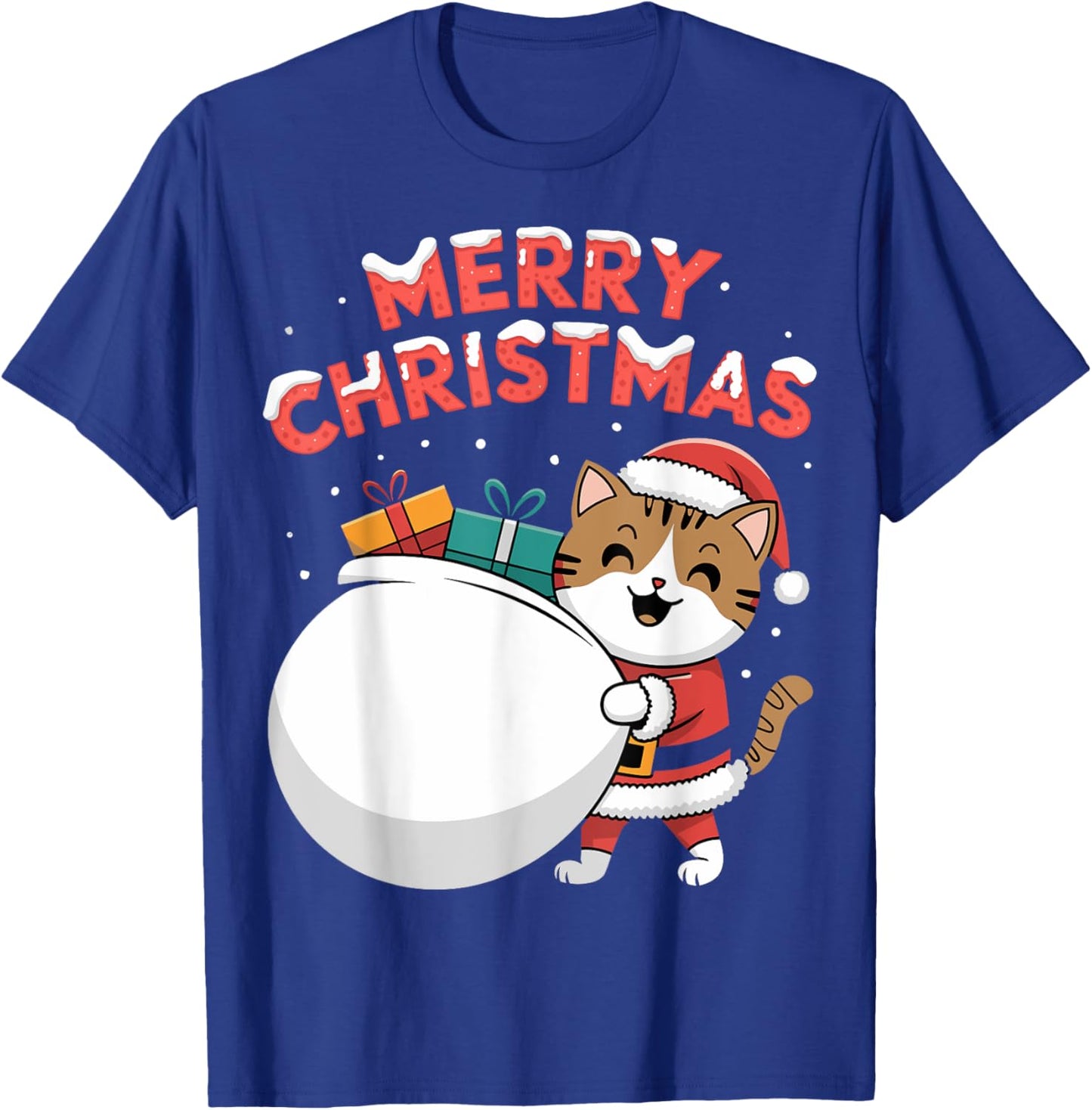 Merry Christmas Cat T-Shirt - T-Shirt | Royal