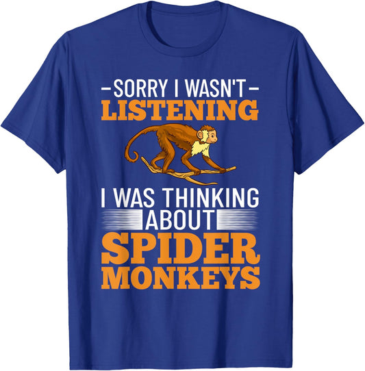 Spider Monkey Funny Animals Cute Pet T-Shirt - T-Shirt | Royal