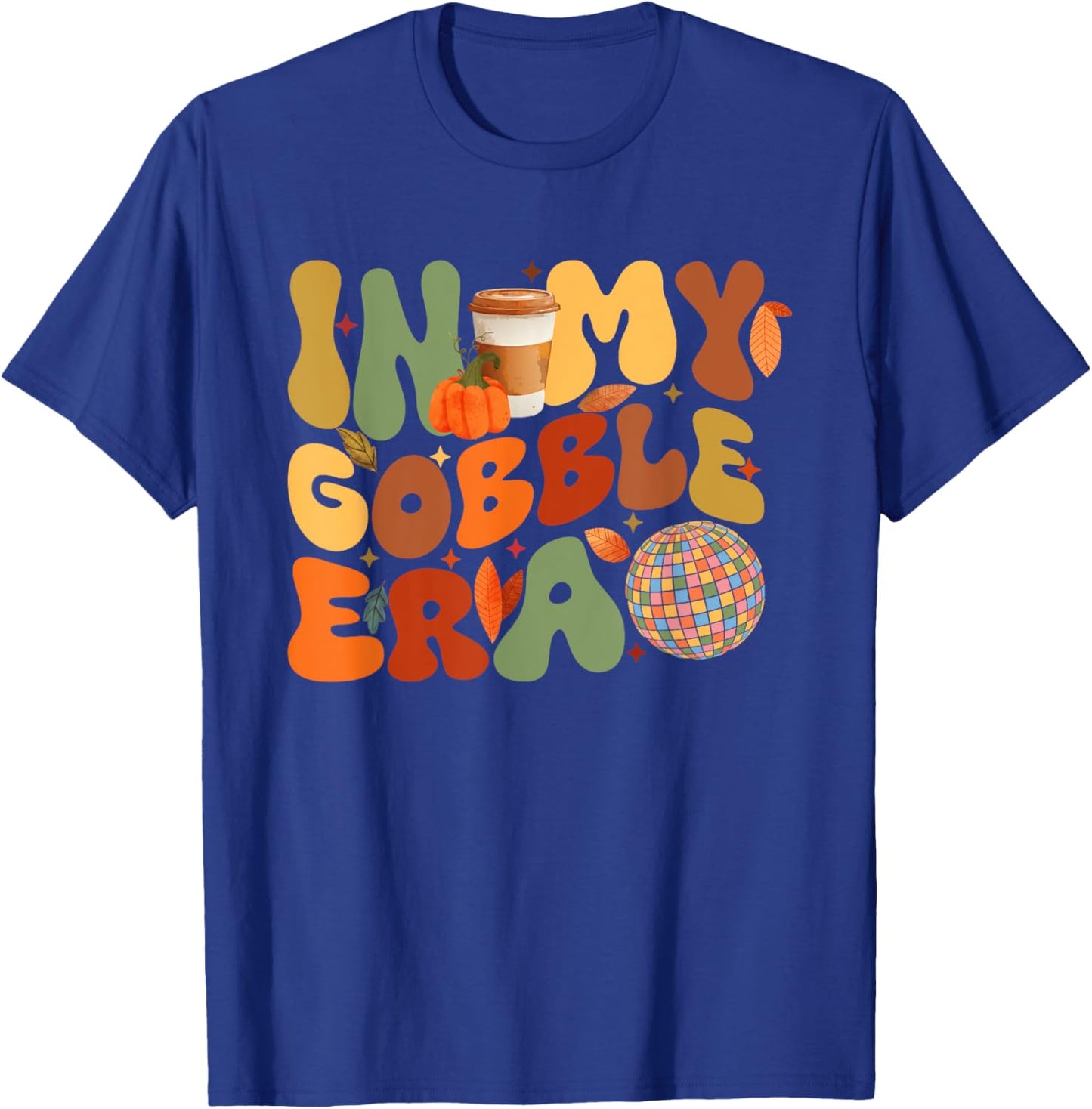 In My Gobble Era Groovy Thanksgiving Pumpkin Boys Girls Kids T-Shirt - T-Shirt | Royal