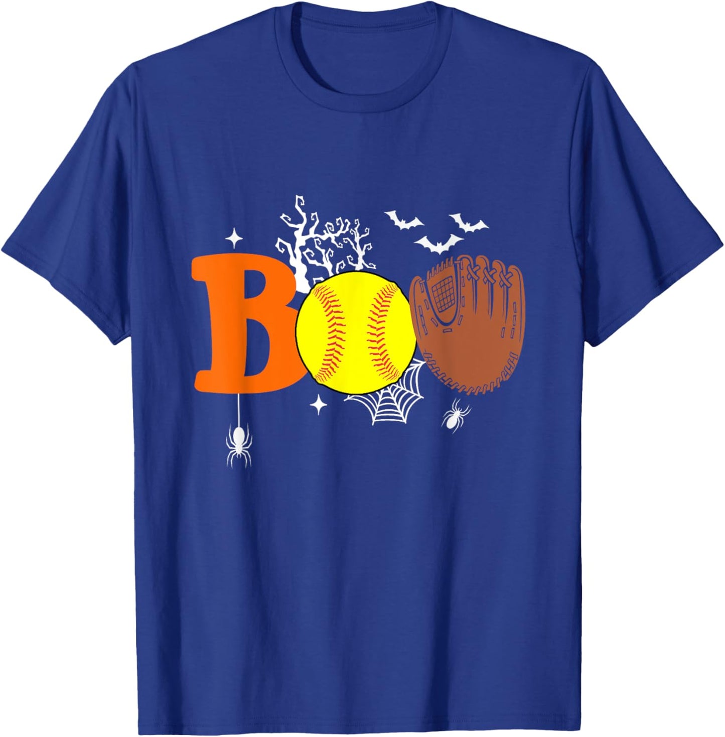 Boo Softball Halloween Spooky Halloween Softball Player T-Shirt - T-Shirt | Royal