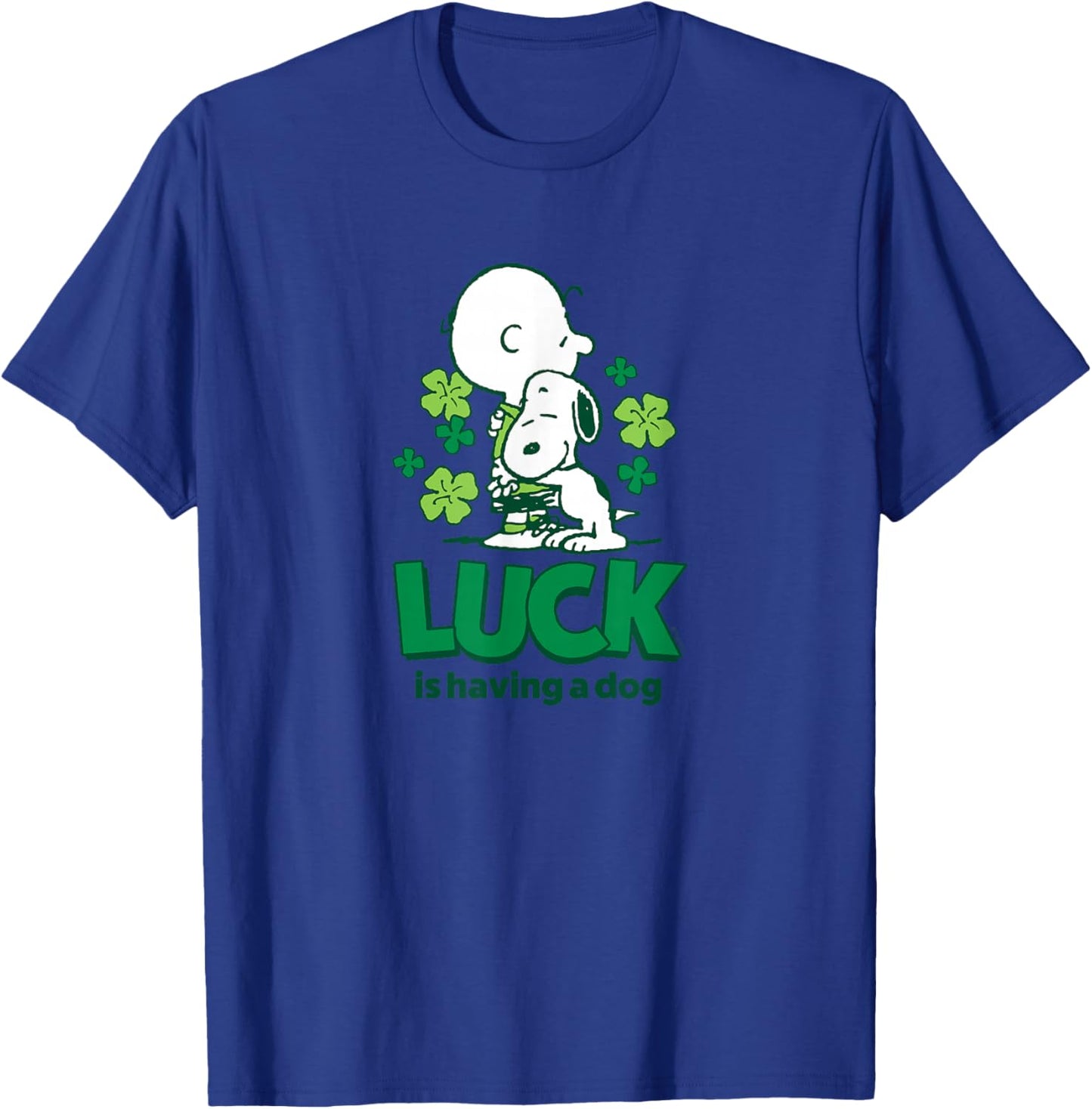 Peanuts - Charlie and Snoopy St. Patrick's Day Lucky Hug T-Shirt - T-Shirt | Royal