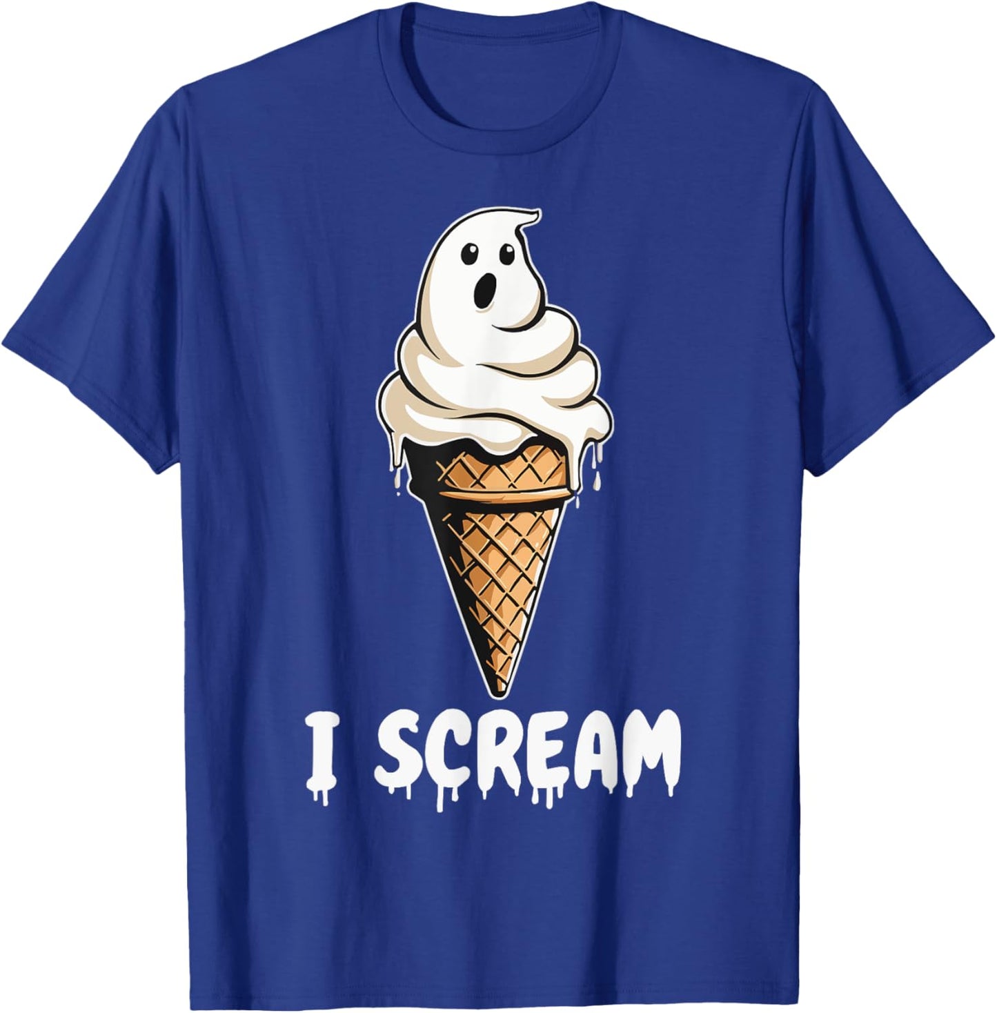 Funny Cute Ice Cream Ghost I Scream Halloween Party Costume T-Shirt - T-Shirt | Royal