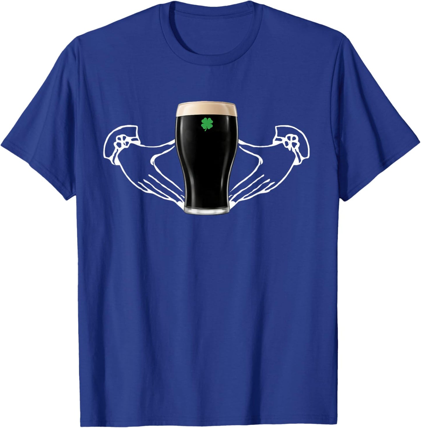 St Patrick's Day Claddagh Shamrock Beer for Men Women T-Shirt - T-Shirt | Royal