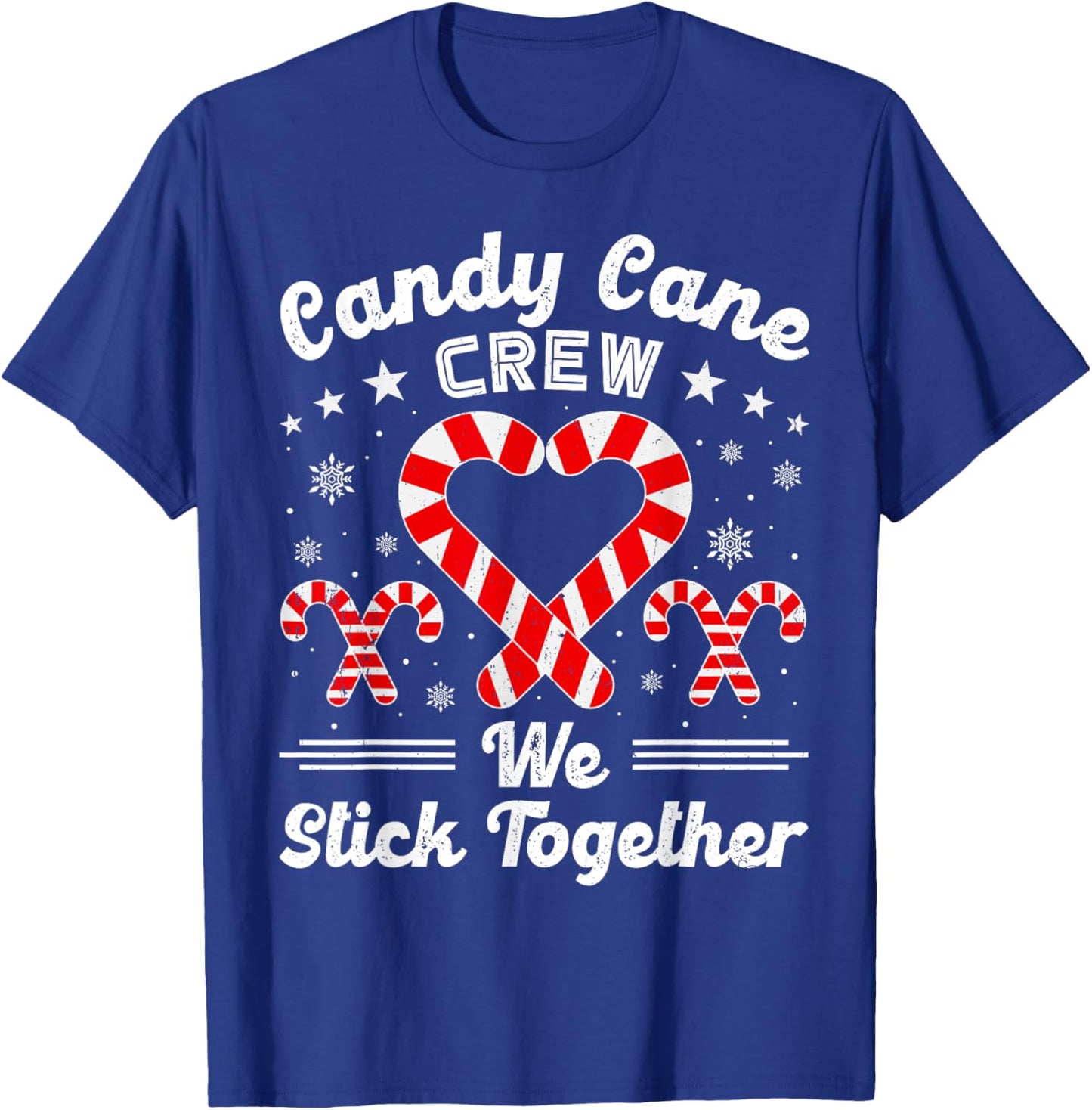 Christmas Candy Cane Heart Crew Family Matching Pajamas T-Shirt - T-Shirt | Royal