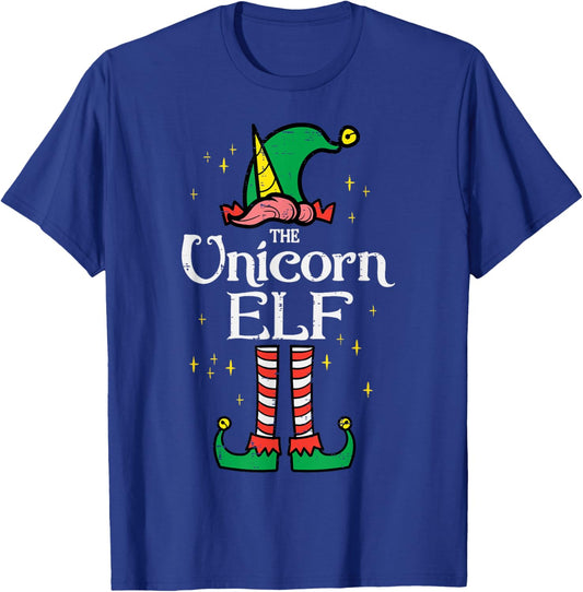 Christmas Unicorn Elf Xmas Family Match Girls Kids Toddler T-Shirt - T-Shirt | Royal