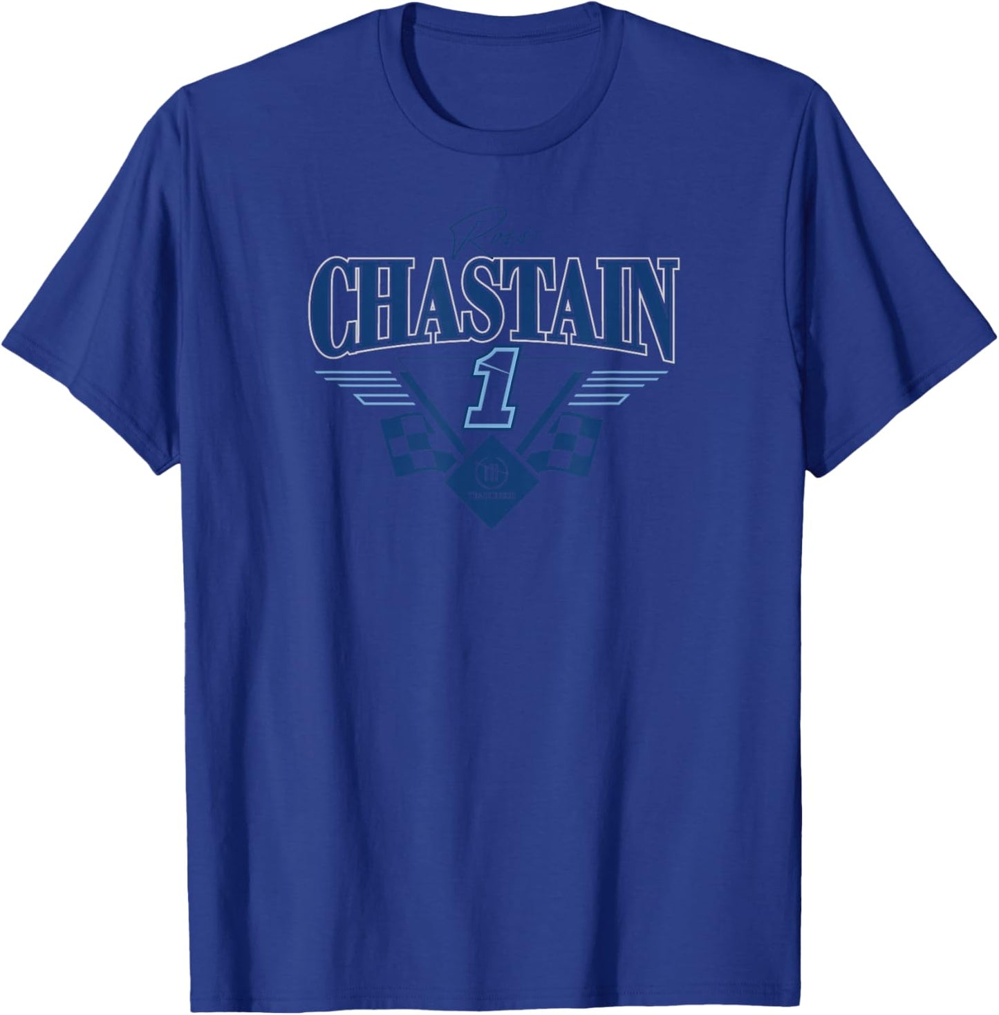 NASCAR - Ross Chastain 1 Trackhouse Triangle Wings White T-Shirt - T-Shirt | Royal