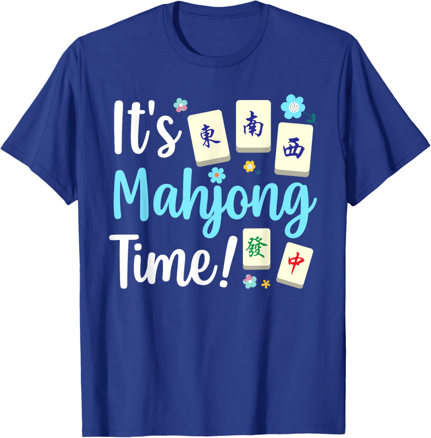 Cute Mahjong Design Women Tile Game Mahjong Player T-Shirt - T-Shirt | Royal
