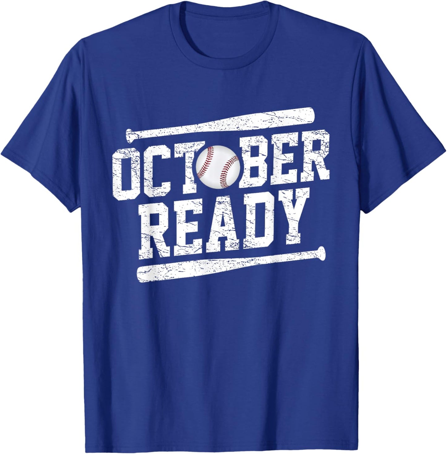 Men Women October Ready Playoff Baseball T-Shirt - T-Shirt | Royal