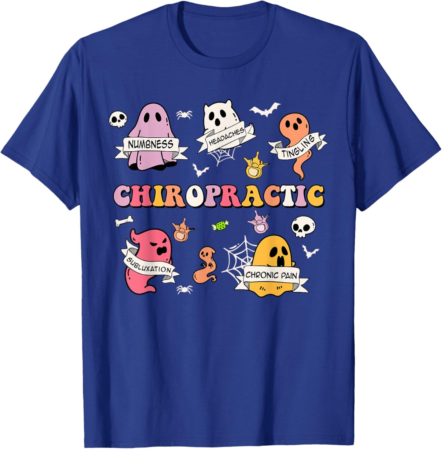 Retro Chiropractic Ghost Chiropractors Halloween Costume T-Shirt - T-Shirt | Royal