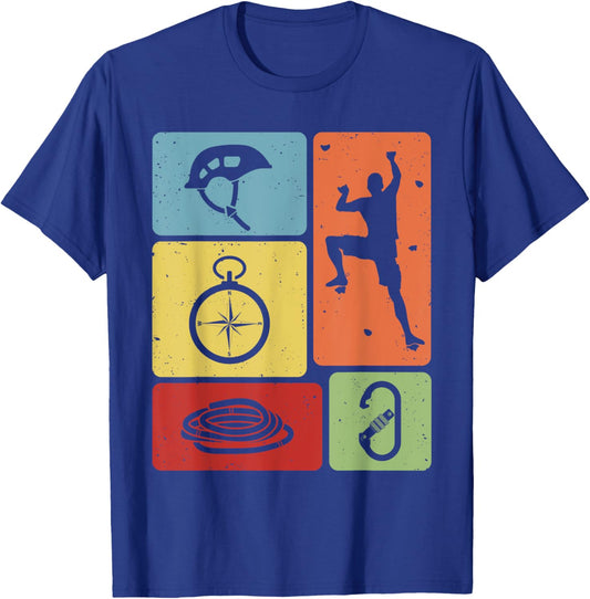Funny Rock Climbing Bouldering Enthusiasts Men Women Kids T-Shirt - T-Shirt | Royal