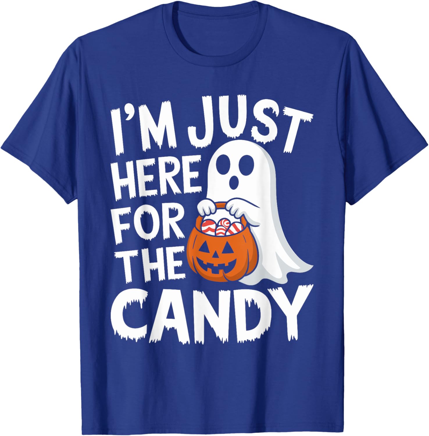 I'm Just Here for the Candy Halloween Pun Lollipop T-Shirt - T-Shirt | Royal