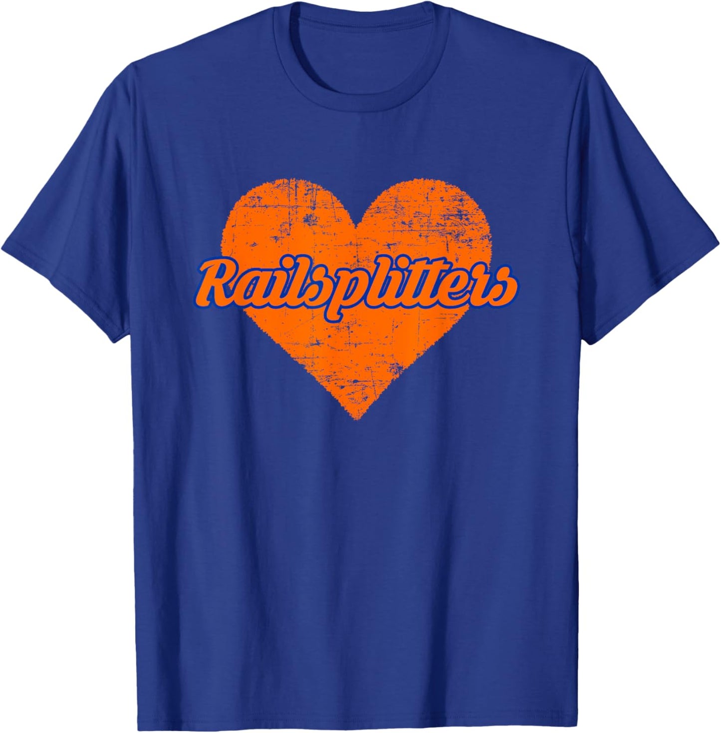 Lincoln Park Railsplitters Over Heart T-Shirt - T-Shirt | Royal