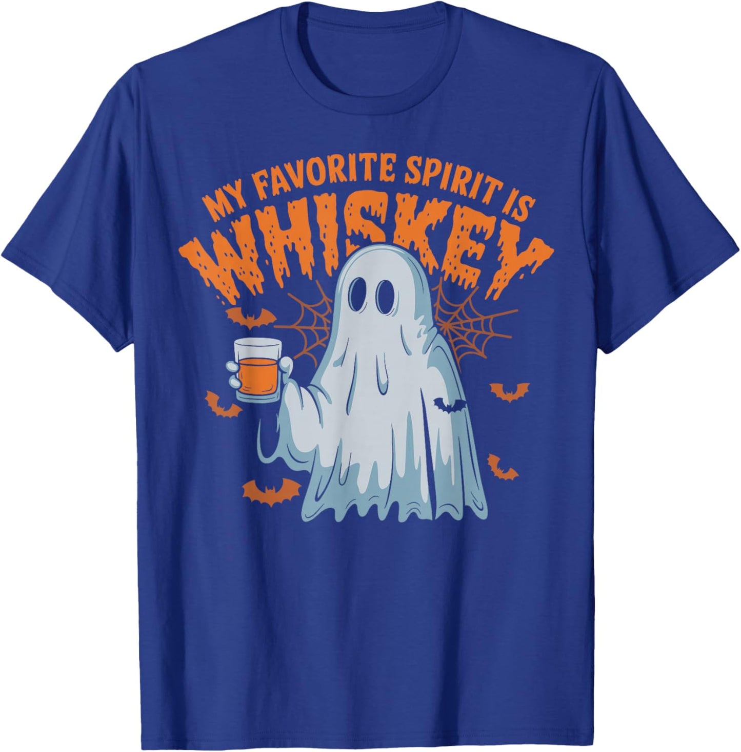 My Favorite Spirit Is Whiskey Funny Ghost Halloween Costume T-Shirt - T-Shirt | Royal
