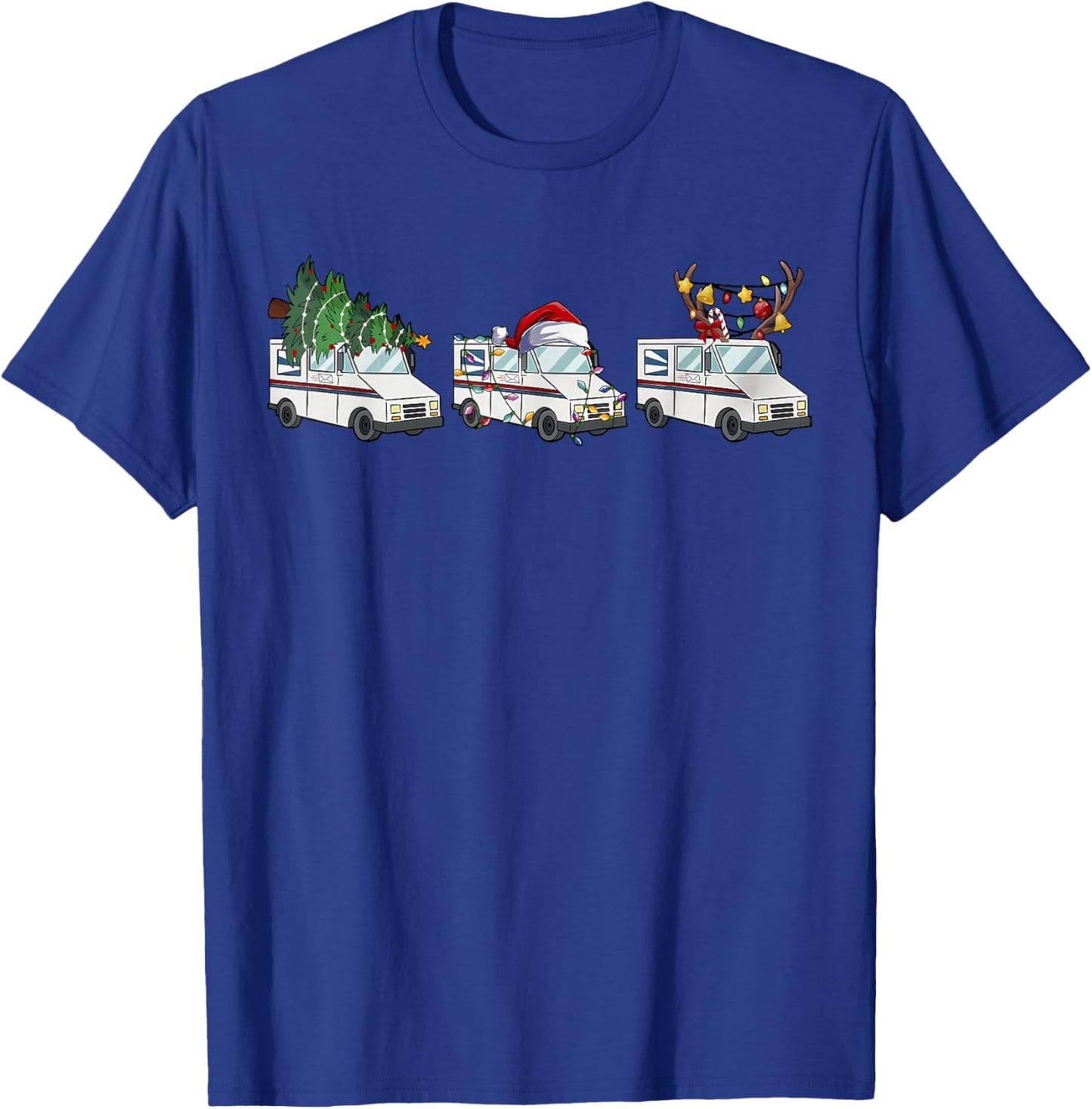 Post Office Truck Christmas Postal Worker Xmas Mail Truck T-Shirt - T-Shirt | Royal