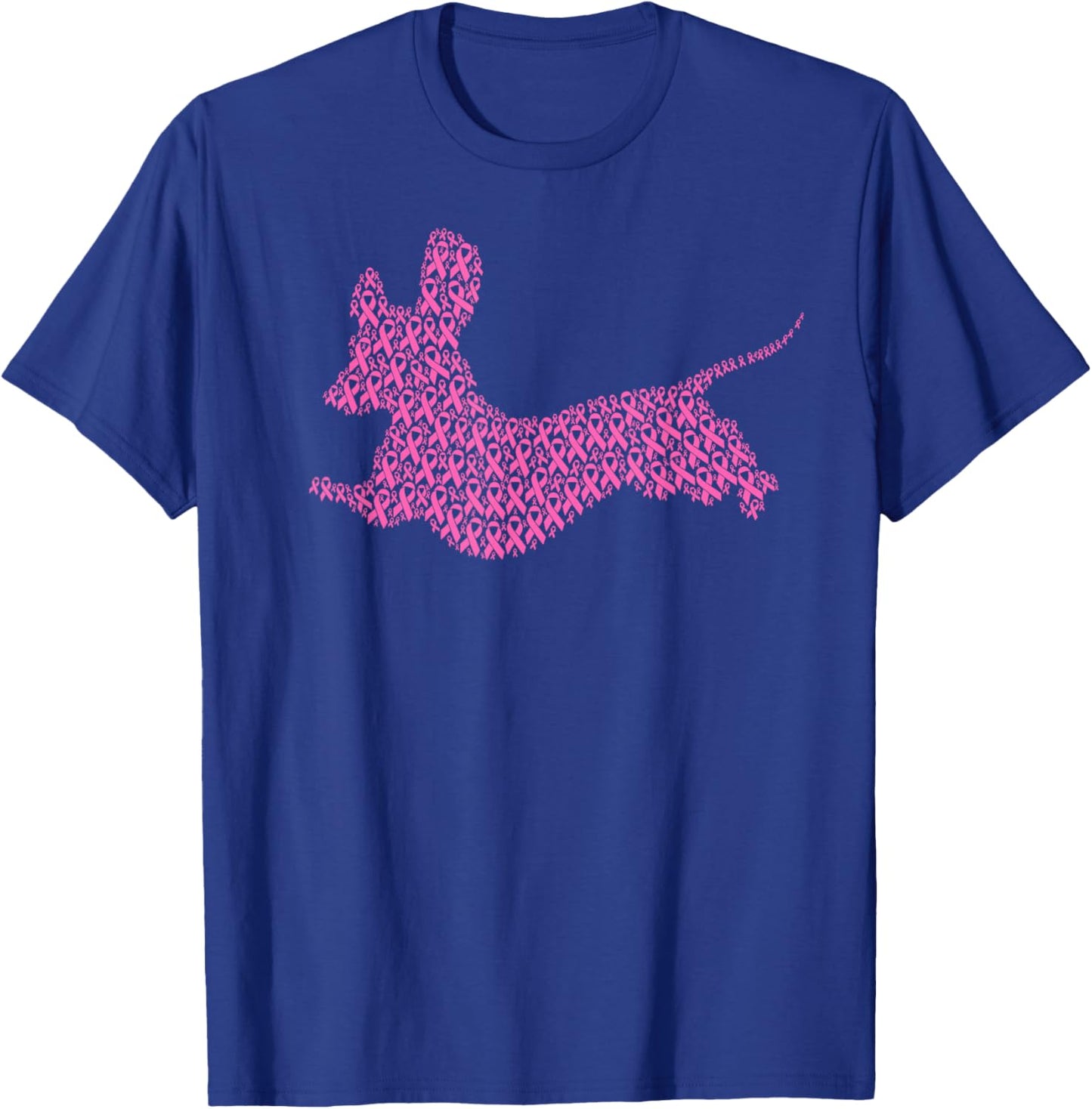 Breast Cancer Awareness Pink Ribbon & Survivor Dog Dachshund Men Women Kids T-Shirt - T-Shirt | Royal