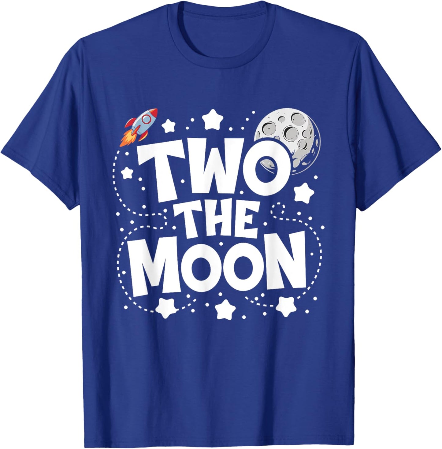 Two The Moon 2nd Birthday Girl Boy 2 Year Old Toddler T-Shirt - T-Shirt | Royal