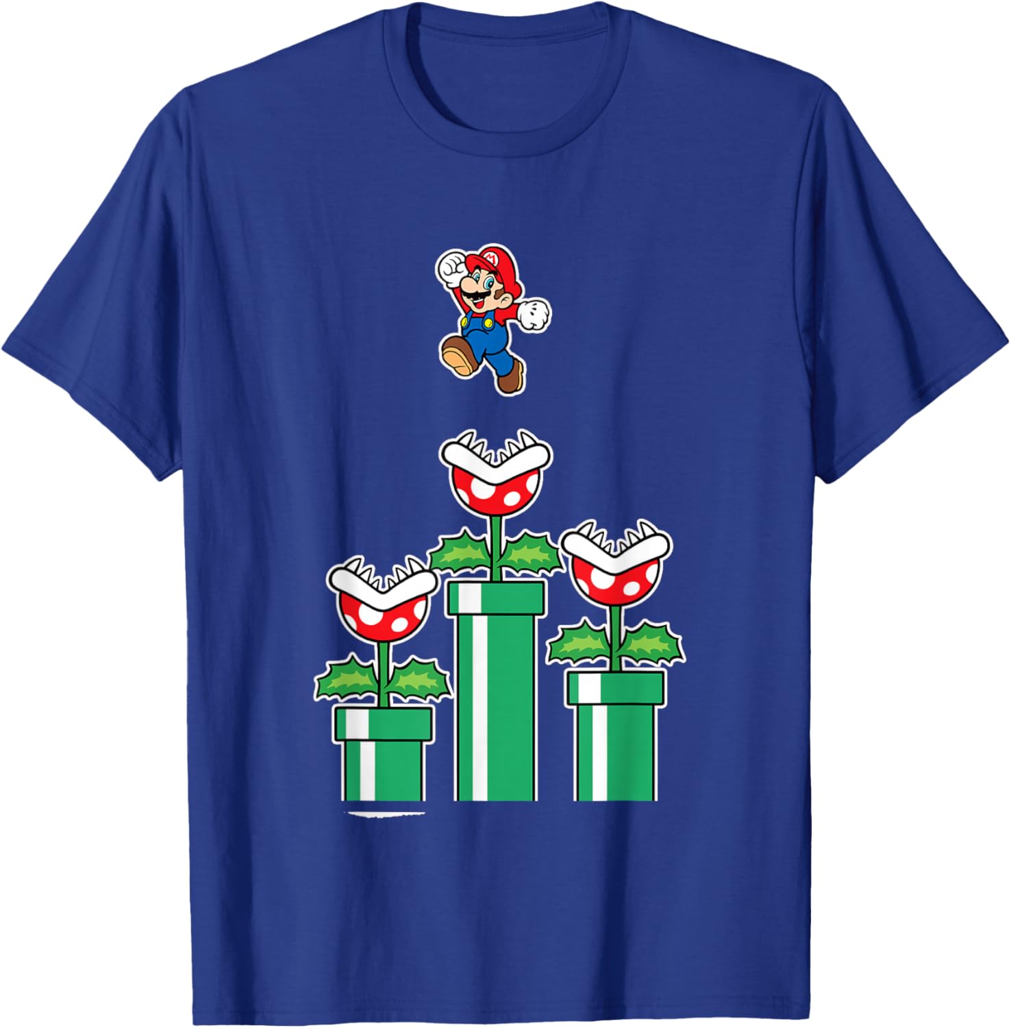 Super Mario Man Eater Jumping Piranha Plants T-Shirt - T-Shirt | Royal
