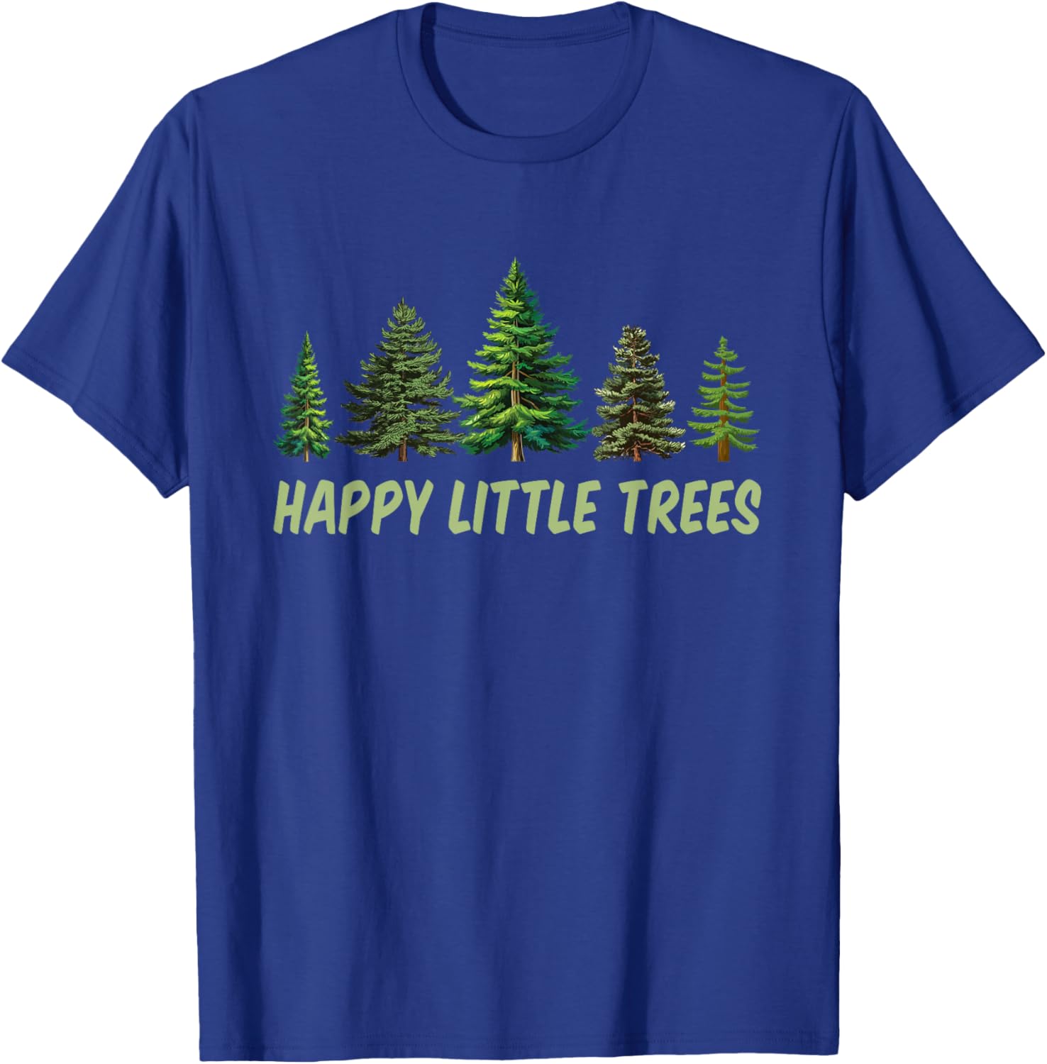 Happy Little Trees Vintage Camping T-Shirt - T-Shirt | Royal