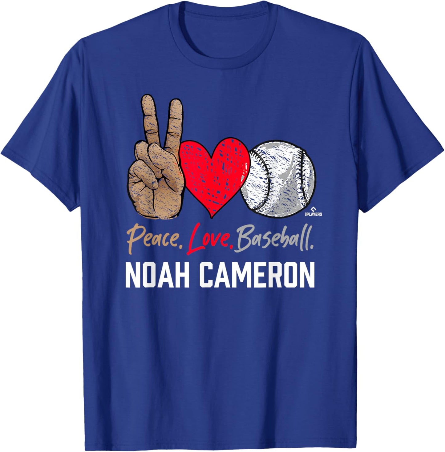 Peace Love Noah Cameron Prospect Baseball Fan Gear T-Shirt - T-Shirt | Royal