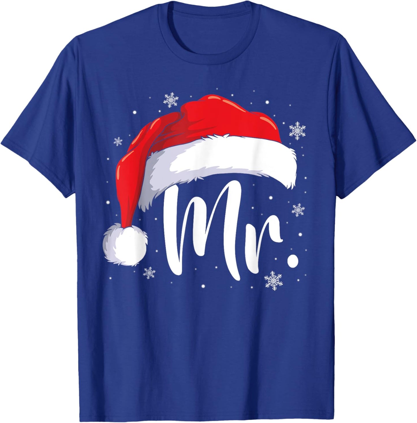 Mr and Mrs Claus Couples Matching Christmas Pajamas Santa T-Shirt - T-Shirt | Royal