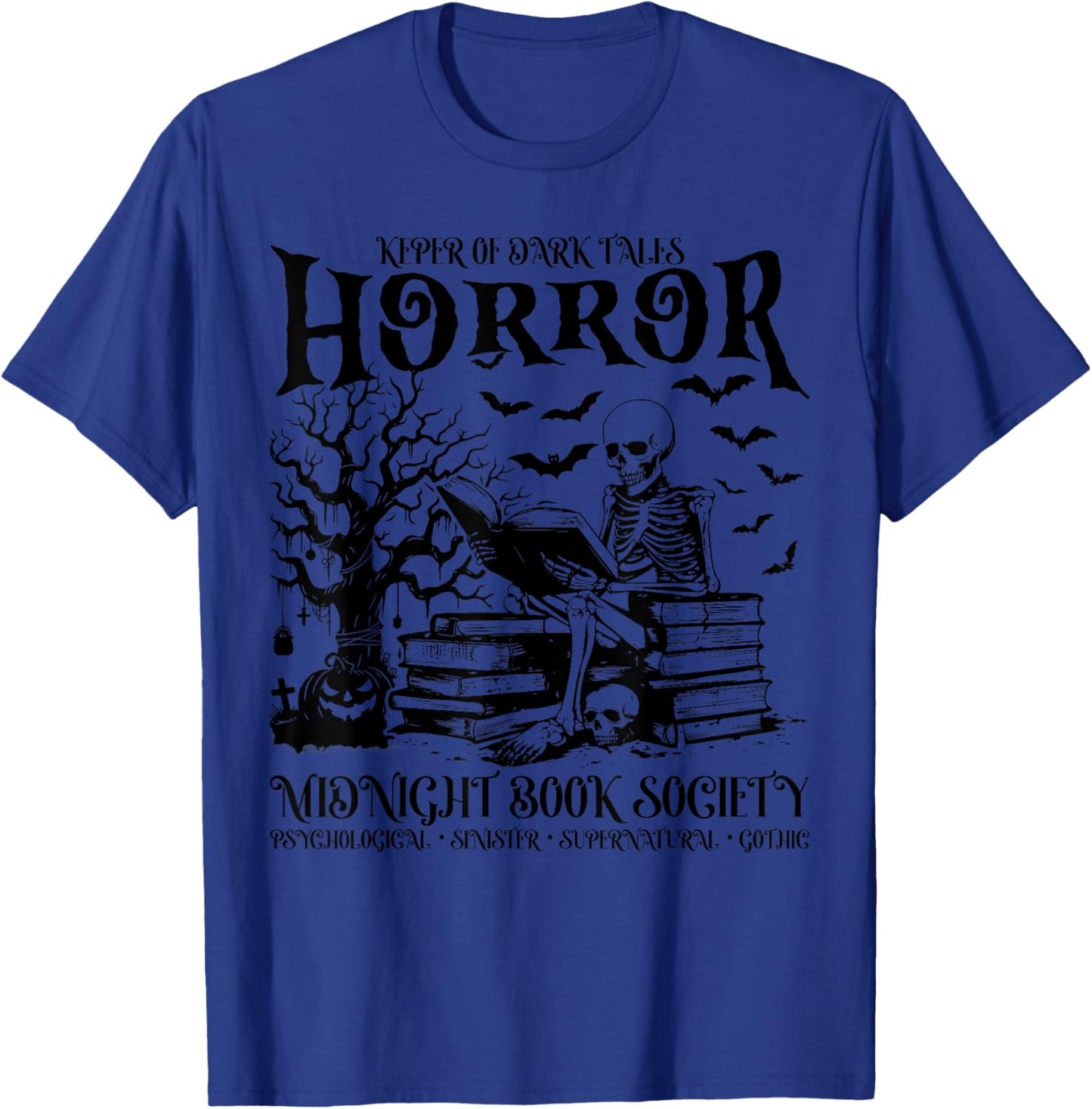 Halloween Horror Midnight Book Club Society Literary Reader T-Shirt - T-Shirt | Royal