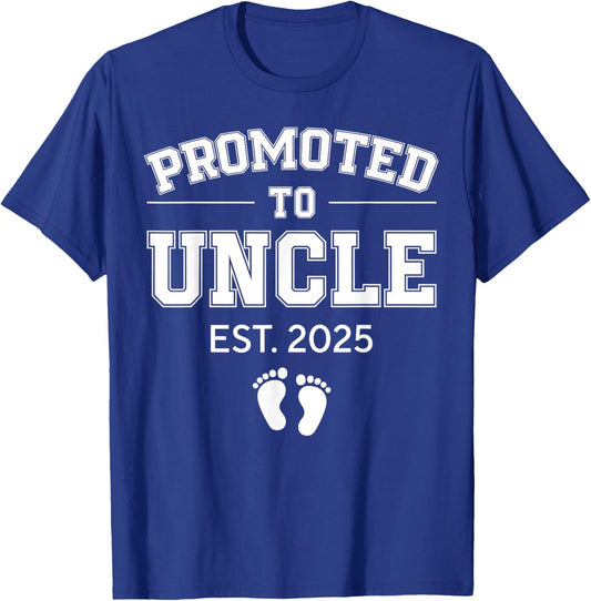 Promoted To Uncle Est 2025 Uncle To Be Gifts 1St Time Uncle T-Shirt - T-Shirt | Royal