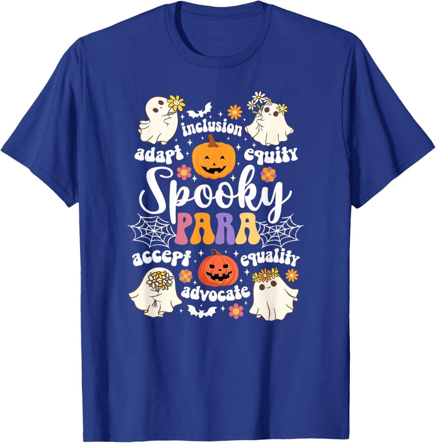Spooky Para Halloween Parapro Groovy Paraprofessional T-Shirt - T-Shirt | Royal